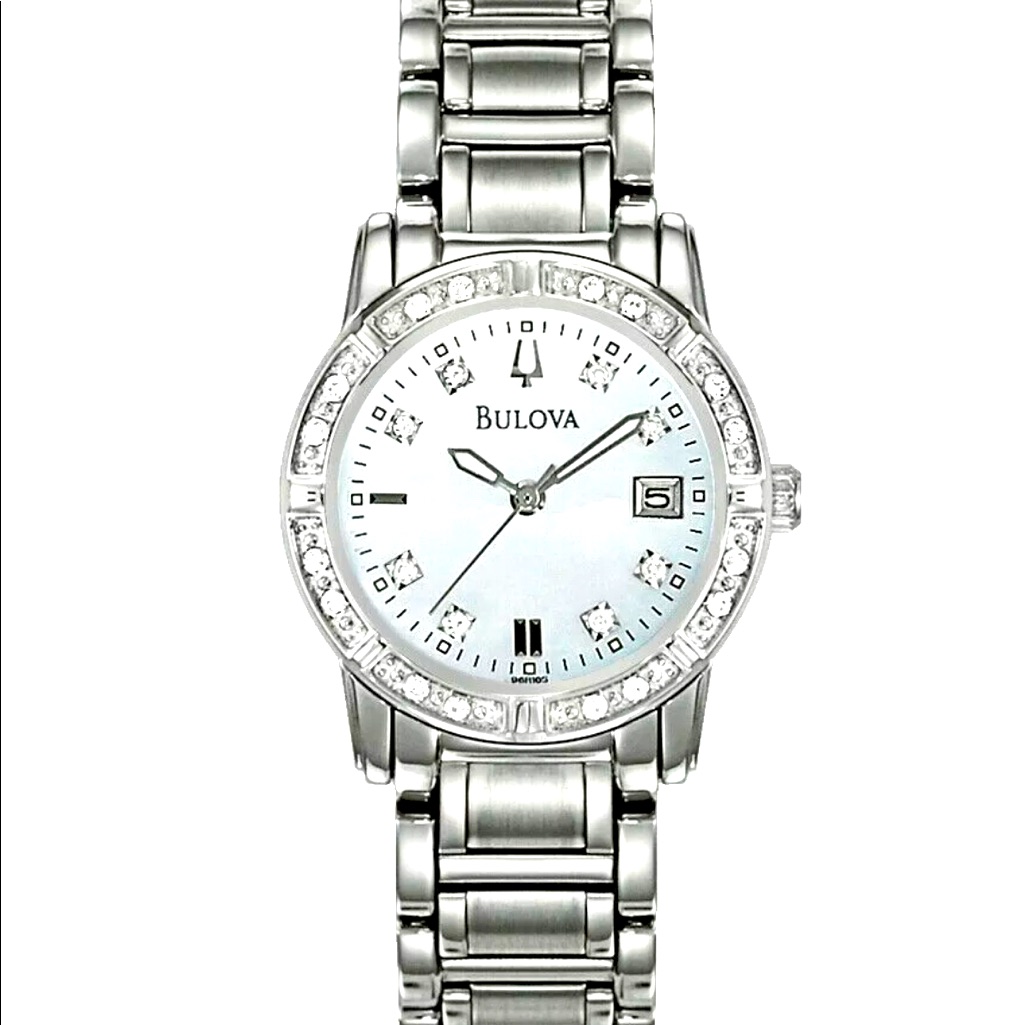 Bulova Womens Quartz Diamond Mother Of Pearl Bulova Womens Quartz Diamond Mother Of Pearl